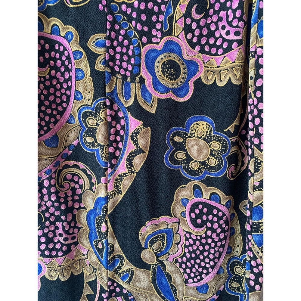 Vintage Mirasol Womens Jacket & Skirt Set Size L Black With Multicolor Cottageco - Picture 11 of 11